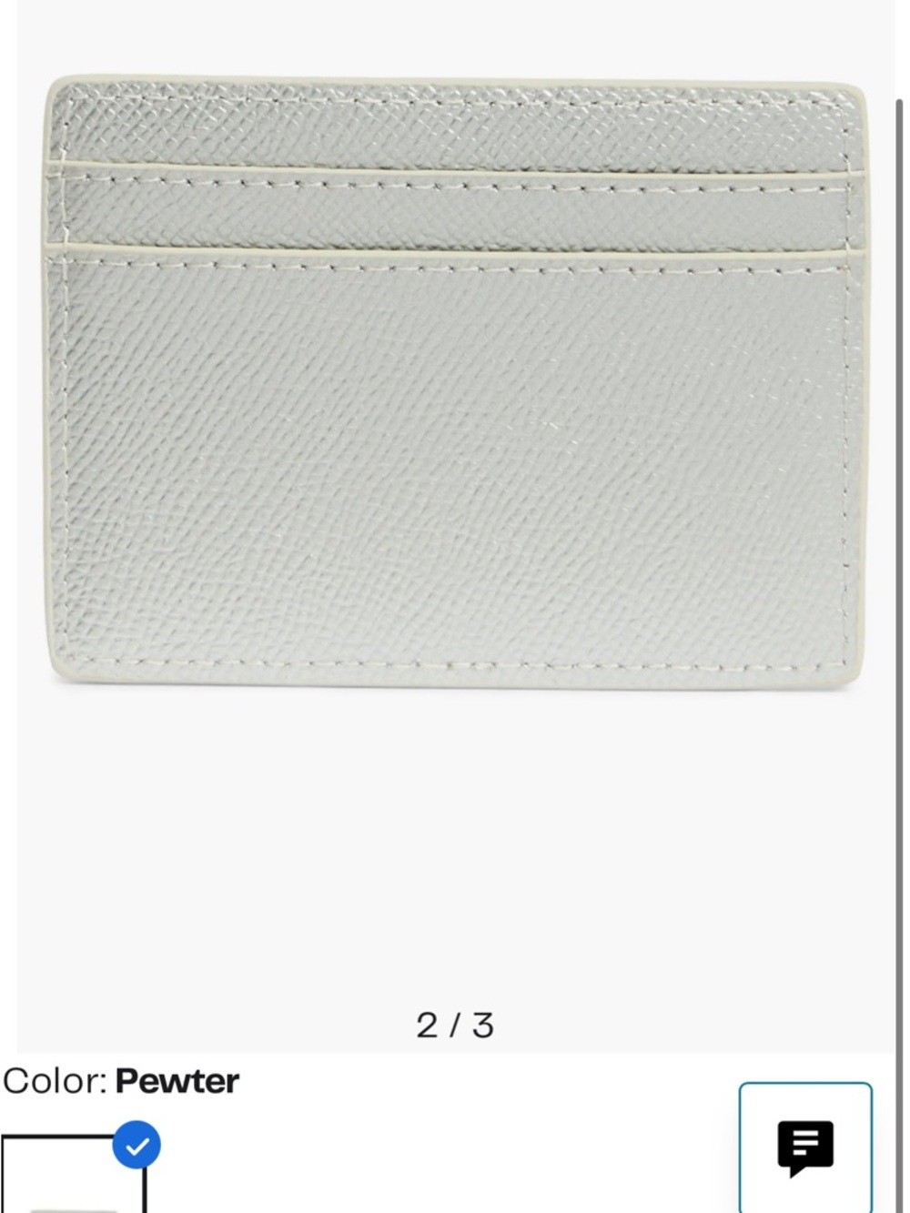 Kurt Geiger Pewter Textured Leather Card Holder NWT & Box - Picture 6 of 8